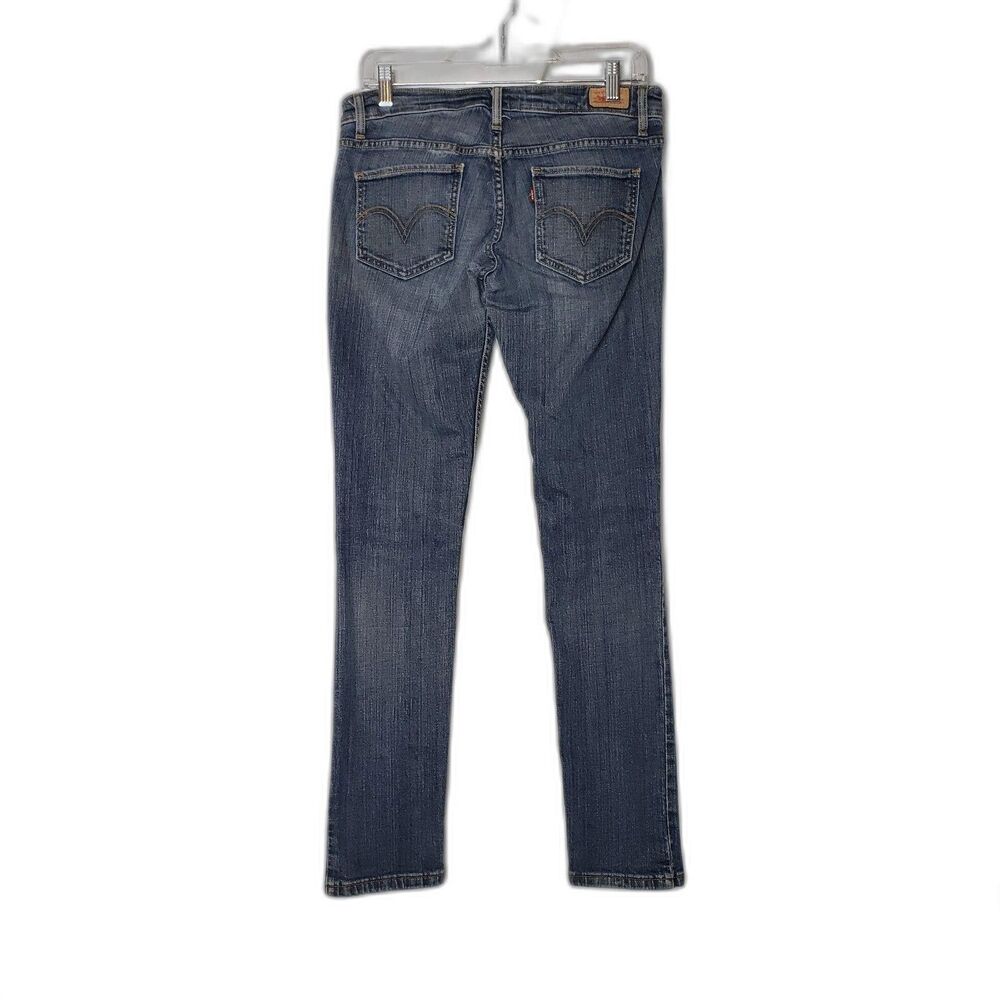 Levis 524 Jeans Womens 9M Blue Too Superlow Skinny Stretch Denim Mid Rise